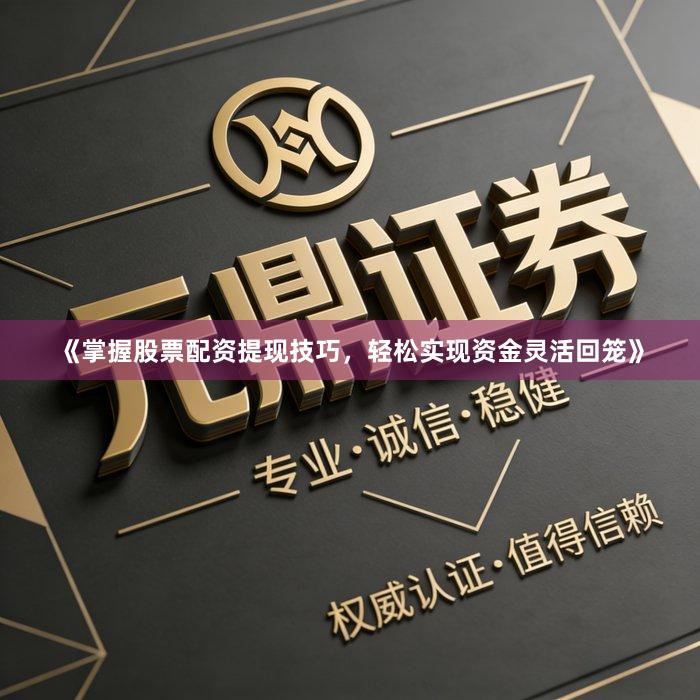 《掌握股票配资提现技巧，轻松实现资金灵活回笼》