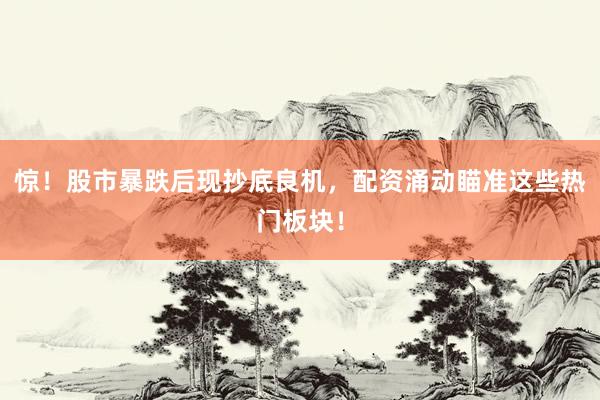 惊！股市暴跌后现抄底良机，配资涌动瞄准这些热门板块！