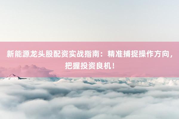 新能源龙头股配资实战指南：精准捕捉操作方向，把握投资良机！