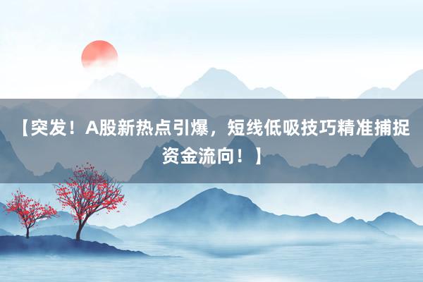 【突发！A股新热点引爆，短线低吸技巧精准捕捉资金流向！】
